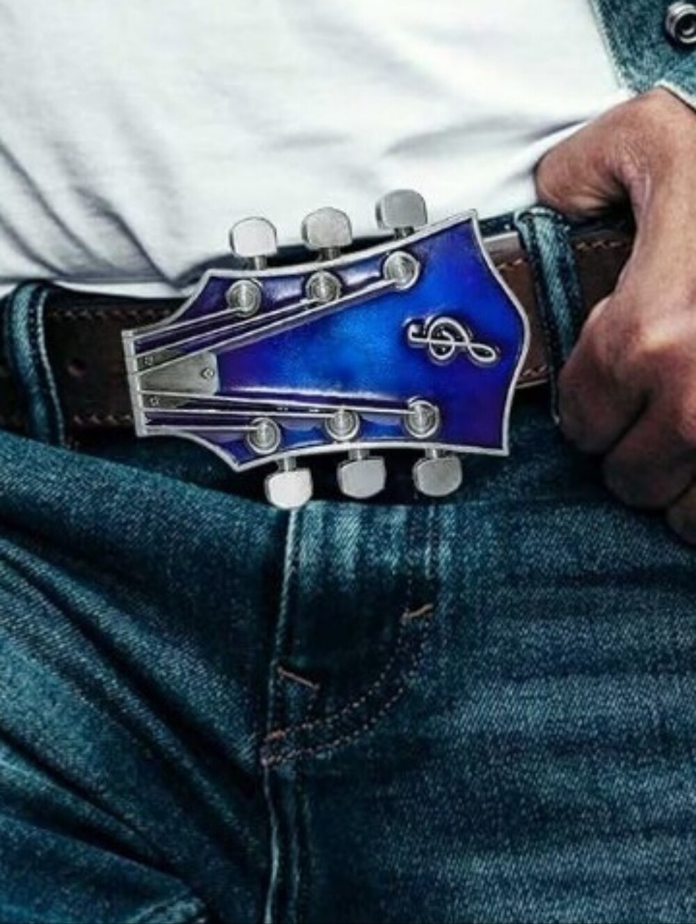 New guitar Headstock Musicians belt buckle See All 5 Colors